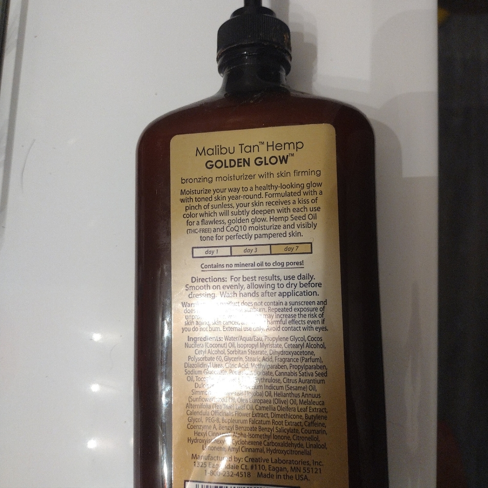 Malibu Hemp tanning lotion
